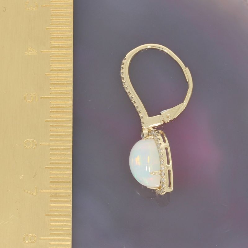 Wert 2990 € Brillant Opal Ohrringe in 585er 14 K Gelbgold - H1207