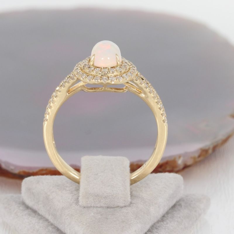 Sale! Wert 2950 € Brillant Opal Ring in 585er 14 K Gelbgold Gr.55 - H1208