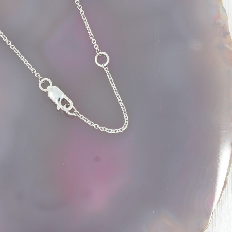 Wert 850 € Brillant Amethyst Anhänger mit Kette in 585er 14 K Weißgold - H1143