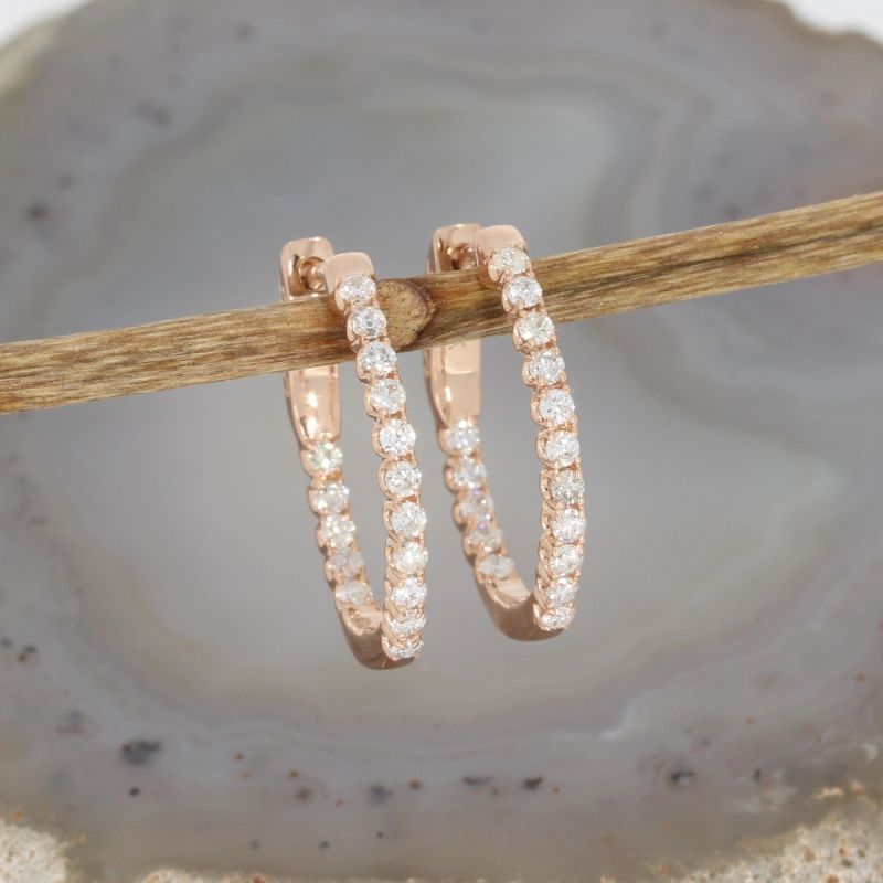 Wert 2550 € Brillant Creolen (0,52 carat) in 585er 14 K Roségold - H1168
