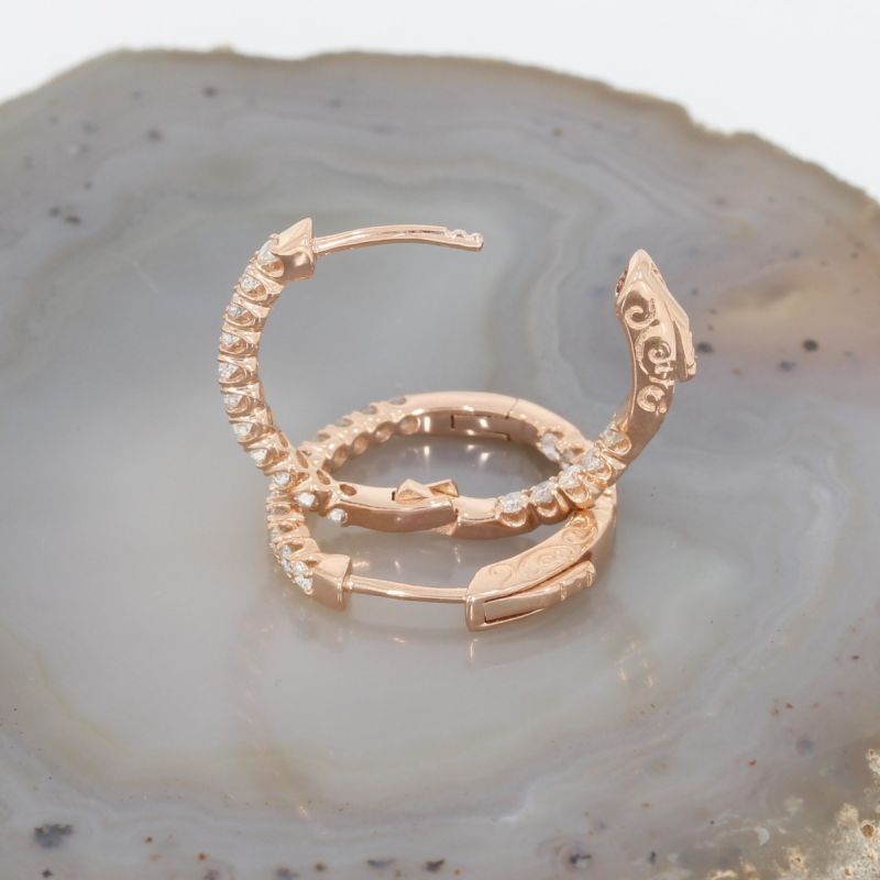 Wert 2550 € Brillant Creolen (0,52 carat) in 585er 14 K Roségold - H1168