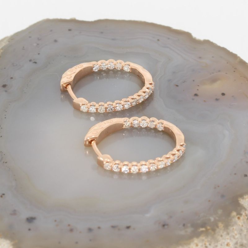 Wert 2550 € Brillant Creolen (0,52 carat) in 585er 14 K Roségold - H1168
