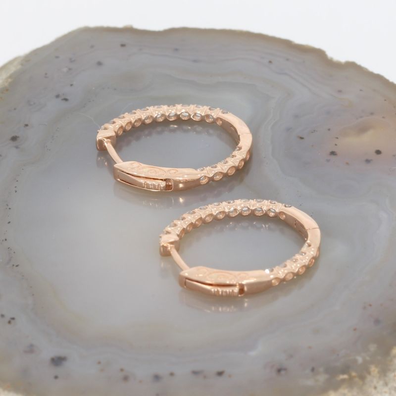 Wert 2550 € Brillant Creolen (0,52 carat) in 585er 14 K Roségold - H1168