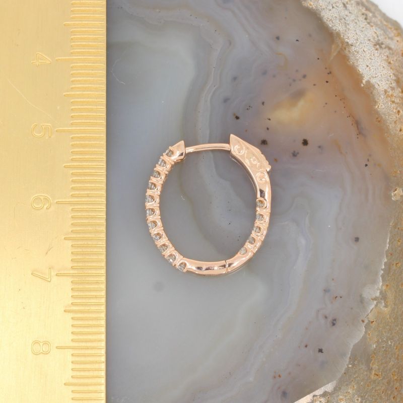 Wert 2550 € Brillant Creolen (0,52 carat) in 585er 14 K Roségold - H1168