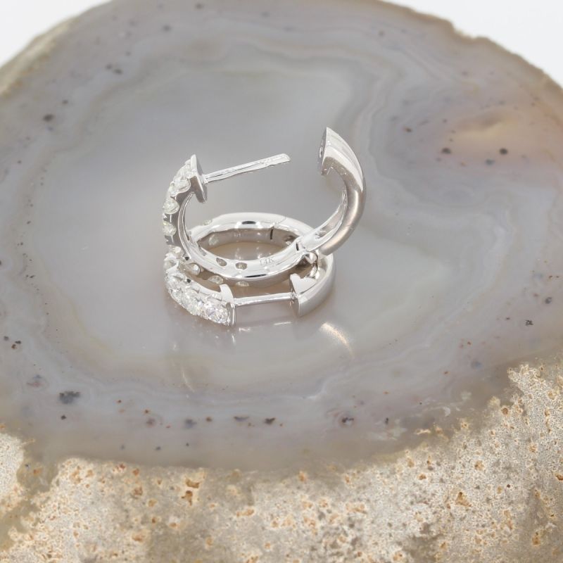Wert 3950 € Brillant Creolen (1,00 carat) in 585er 14 K Weißgold - H1170