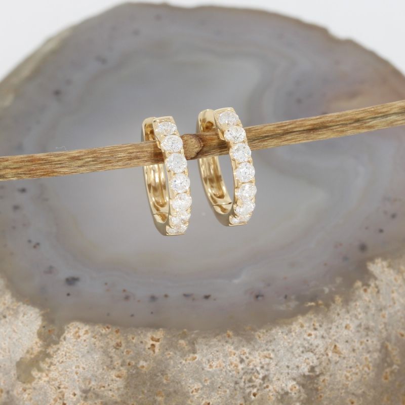 Wert 3950 € Brillant Creolen (1,00 carat) in 585er 14 K Gelbgold - H1169