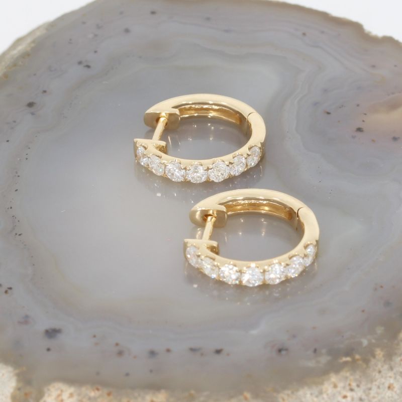 Wert 3950 € Brillant Creolen (1,00 carat) in 585er 14 K Gelbgold - H1169
