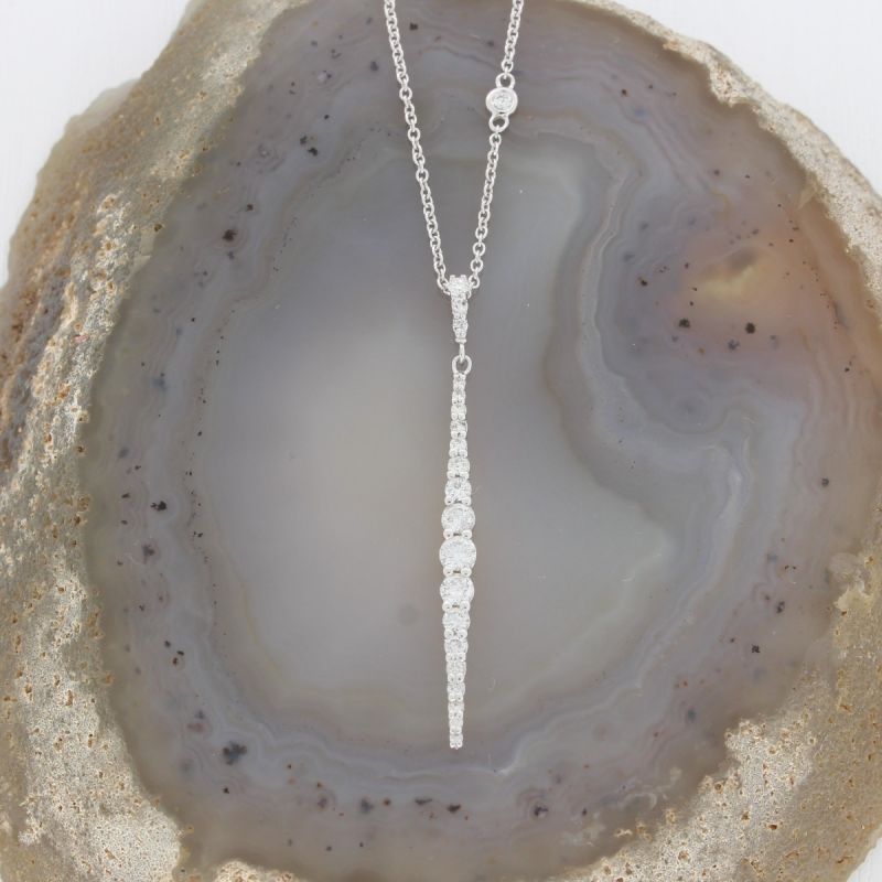 Wert 2250 € Brillant Anhänger mit Kette (0,60 carat) in 585er 14 K Weißgold - H1180