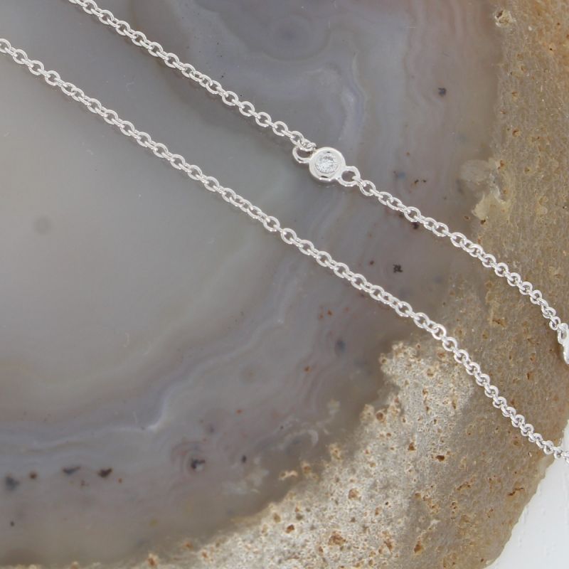 Wert 2250 € Brillant Anhänger mit Kette (0,60 carat) in 585er 14 K Weißgold - H1180