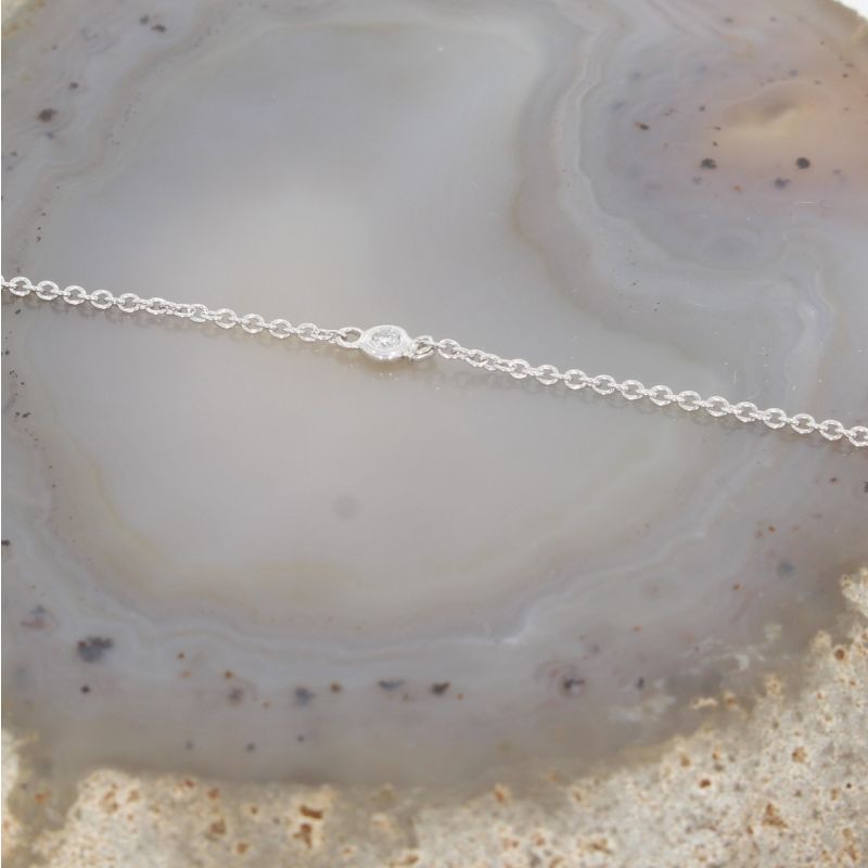 Wert 2250 € Brillant Anhänger mit Kette (0,60 carat) in 585er 14 K Weißgold - H1180