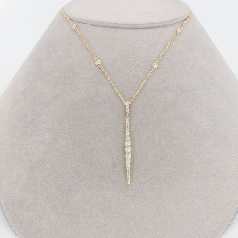 Wert 2250 € Brillant Anhänger mit Kette (0,56 carat) in 585er 14 K Gelbgold - H1181