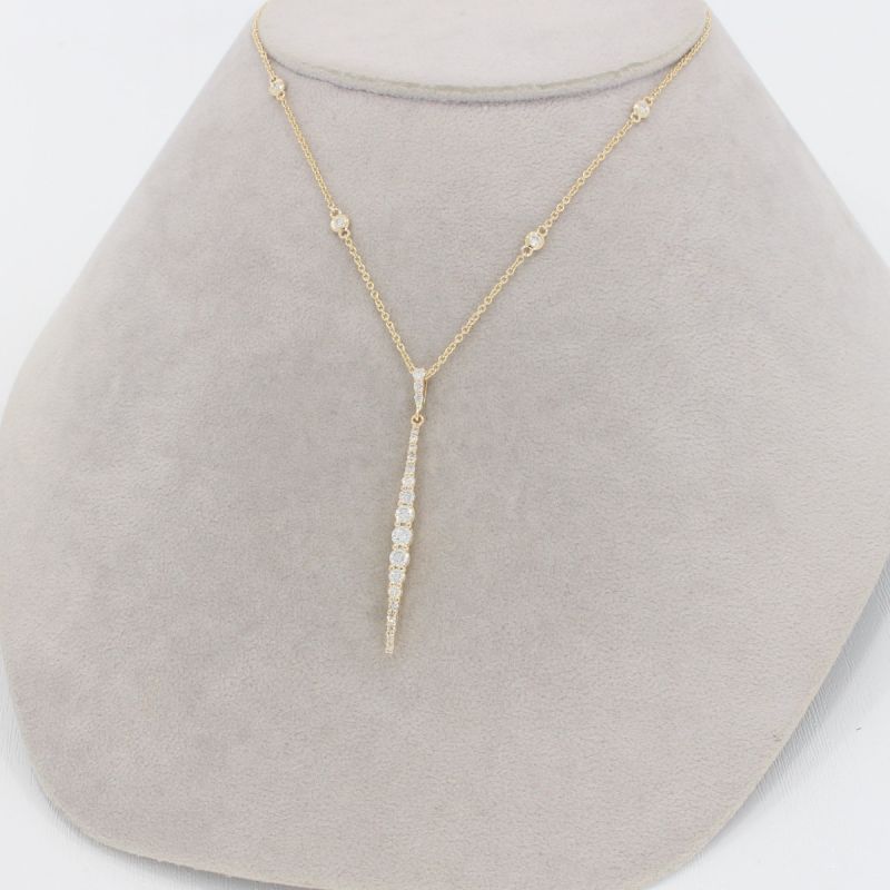 Wert 2250 € Brillant Anhänger mit Kette (0,56 carat) in 585er 14 K Gelbgold - H1181