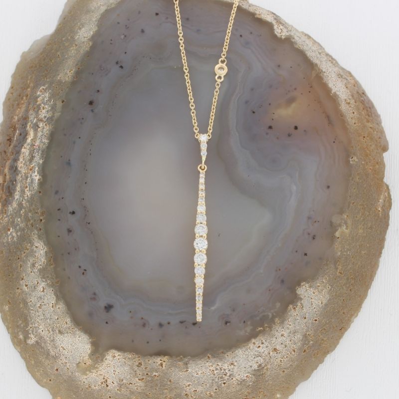 Wert 2250 € Brillant Anhänger mit Kette (0,56 carat) in 585er 14 K Gelbgold - H1181