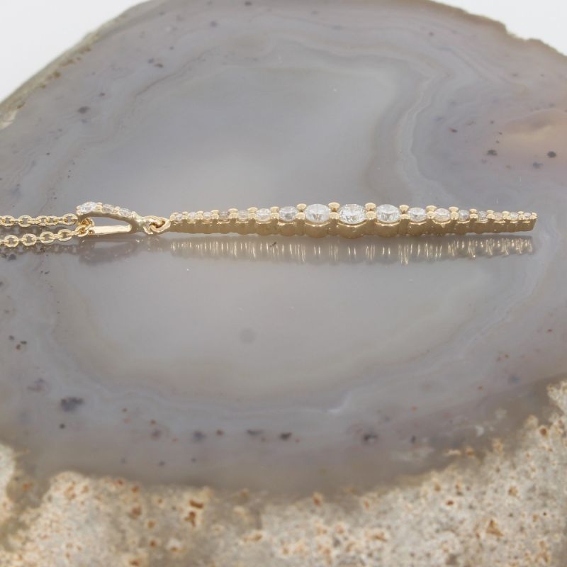 Wert 2250 € Brillant Anhänger mit Kette (0,56 carat) in 585er 14 K Gelbgold - H1181