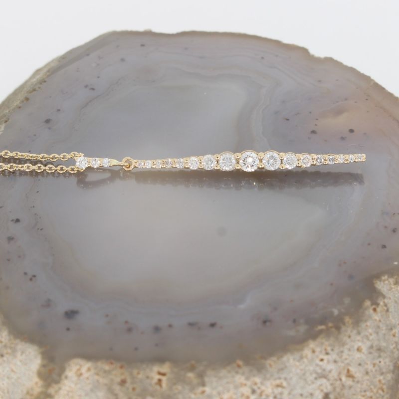 Wert 2250 € Brillant Anhänger mit Kette (0,56 carat) in 585er 14 K Gelbgold - H1181
