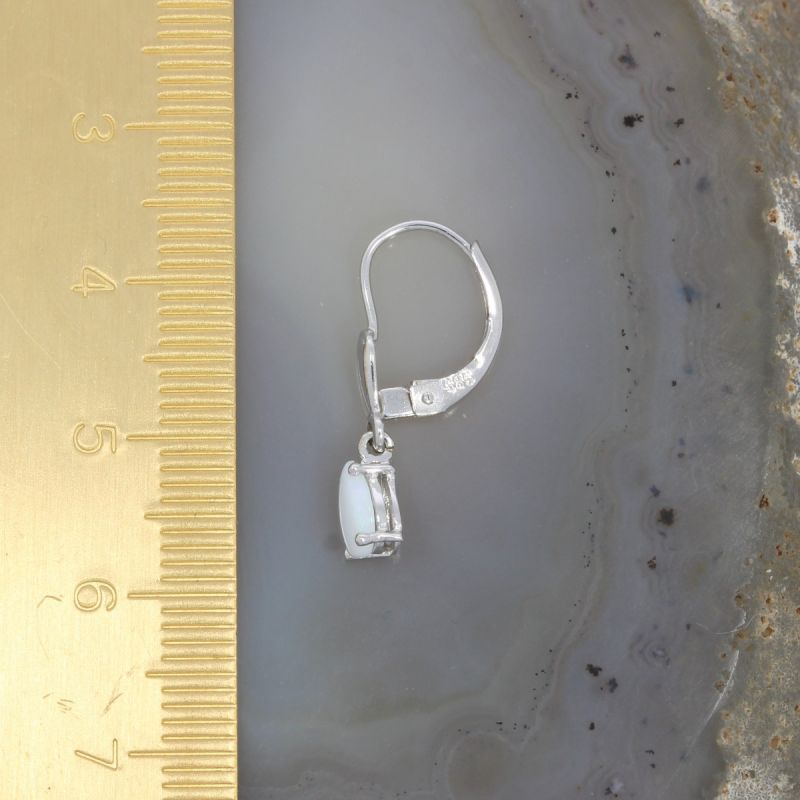 Wert 420 € Opal Ohrringe (0,17 carat) in 585er 14 K Weißgold - H1201