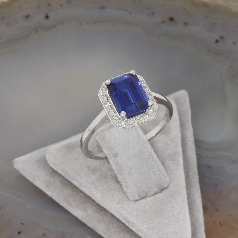Wert 1990 € Brillant Saphir Ring in 585er 14 K Weißgold Gr.51 - H1222