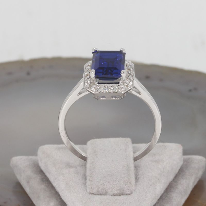 Wert 1990 € Brillant Saphir Ring in 585er 14 K Weißgold Gr.51 - H1222