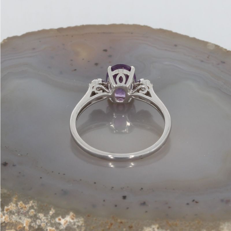 Wert 950 € Brillant Amethyst Ring in 750er 18 K Weißgold - 79862