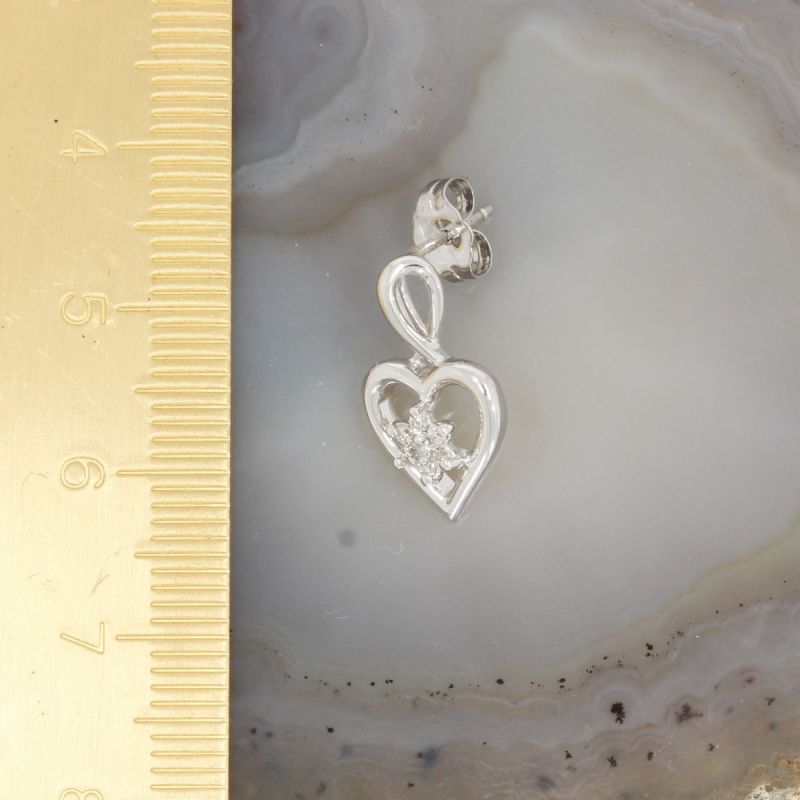 Wert 550 € Brillant Ohrringe Herz (0,18 carat) in 416er 10 K Weißgold - H1242