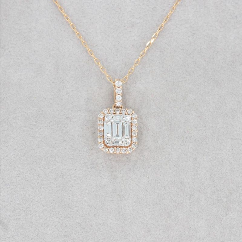 Wert 3420 € Brillant Diamant Anhänger & Kette in 750er 18 K Roségold - H1255