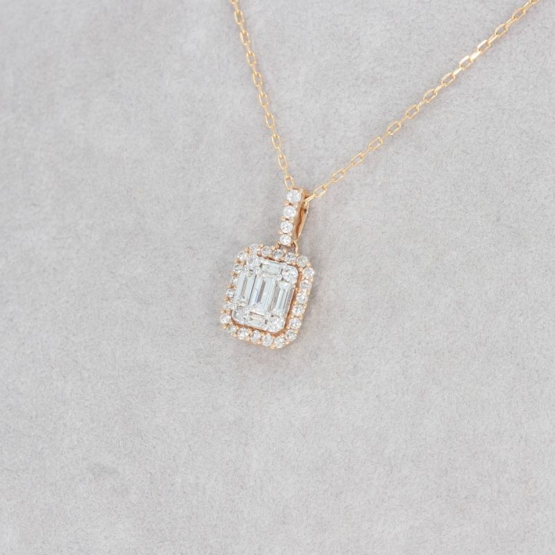 Wert 3420 € Brillant Diamant Anhänger & Kette in 750er 18 K Roségold - H1255
