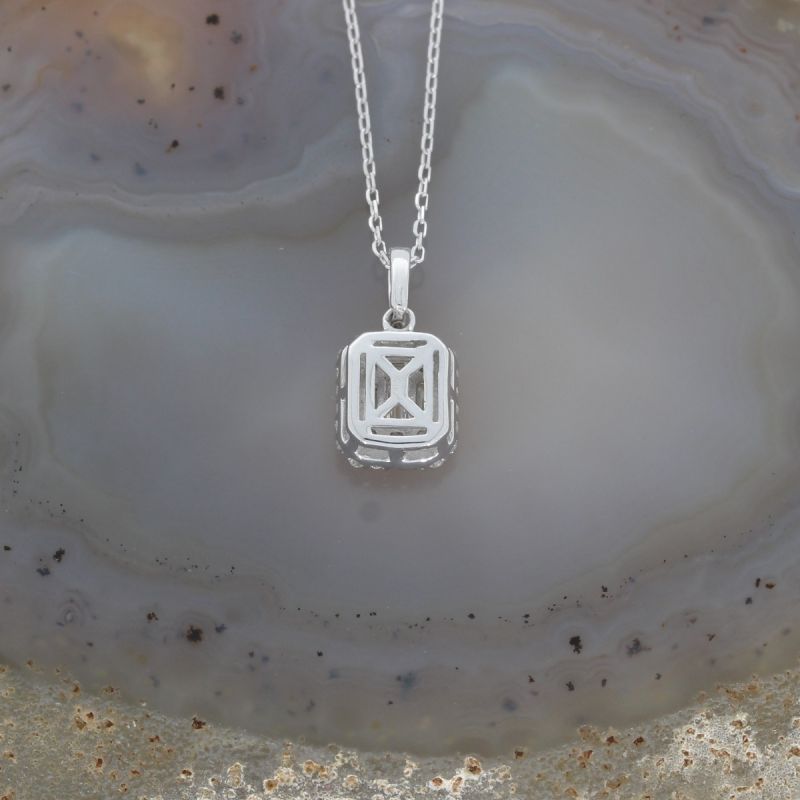 Sale ! Wert 3420 € Brillant Diamant Anhänger mit Kette in 750er 18 K Weißgold - H1272