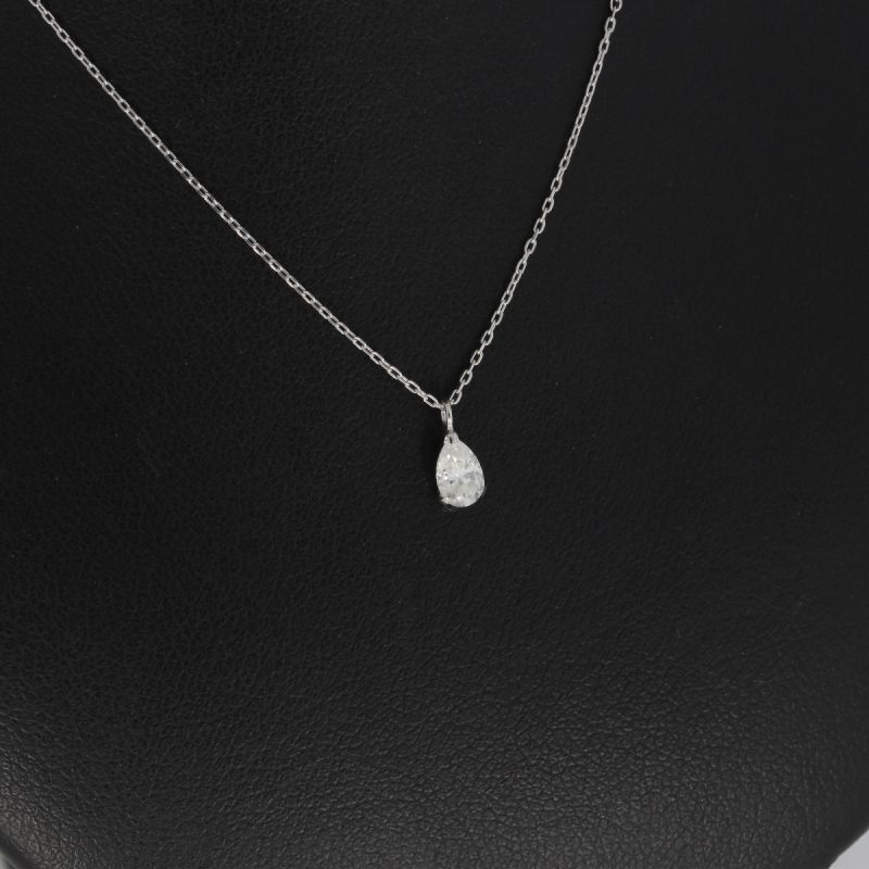 Sale! Wert 1900 € Diamant Anhänger mit Kette in 750er 18 K Weißgold - H1266