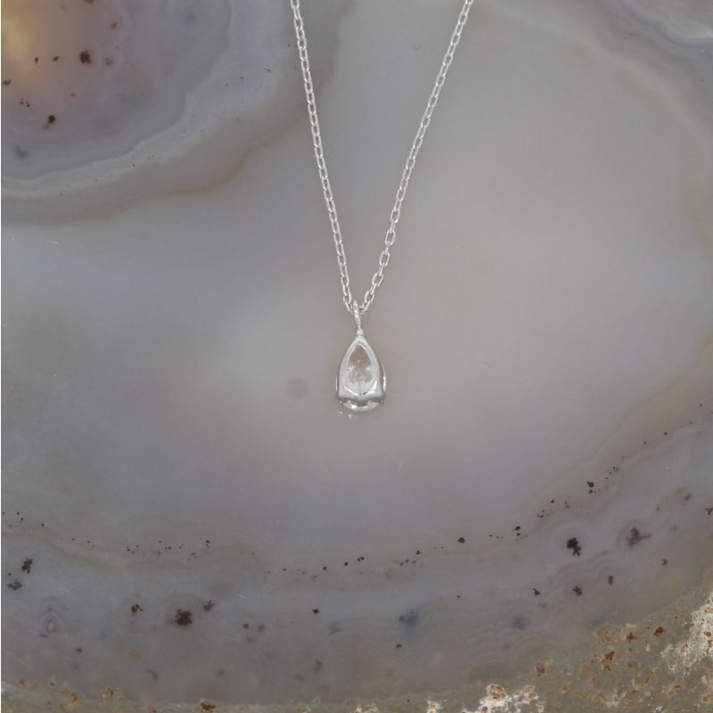 Sale! Wert 1900 € Diamant Anhänger mit Kette in 750er 18 K Weißgold - H1266