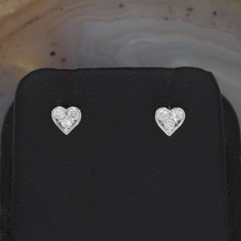 Sale! Wert 690 € Brillant Ohrringe Herz (0,18 carat) in 750er 18 K Weißgold - H39