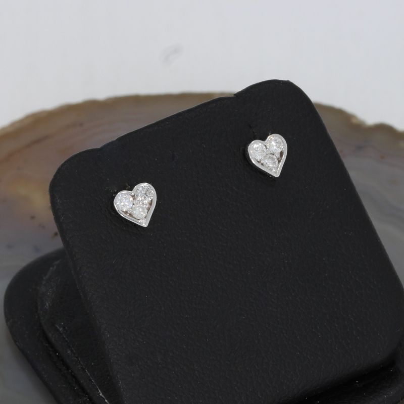 Sale! Wert 690 € Brillant Ohrringe Herz (0,18 carat) in 750er 18 K Weißgold - H39