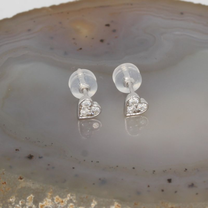 Sale! Wert 690 € Brillant Ohrringe Herz (0,18 carat) in 750er 18 K Weißgold - H39