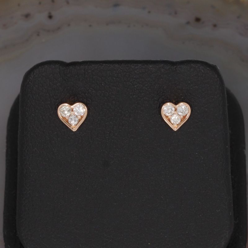 Sale! Wert 690 € Brillant Ohrringe Herz (0,18 carat) in 750er 18 K Rosegold - H41