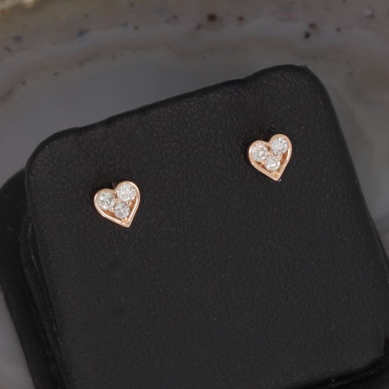 Sale! Wert 690 € Brillant Ohrringe Herz (0,18 carat) in 750er 18 K Rosegold - H41