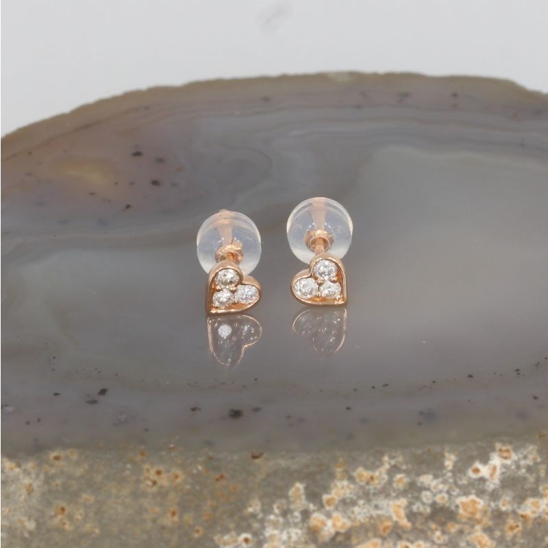 Sale! Wert 690 € Brillant Ohrringe Herz (0,18 carat) in 750er 18 K Rosegold - H41