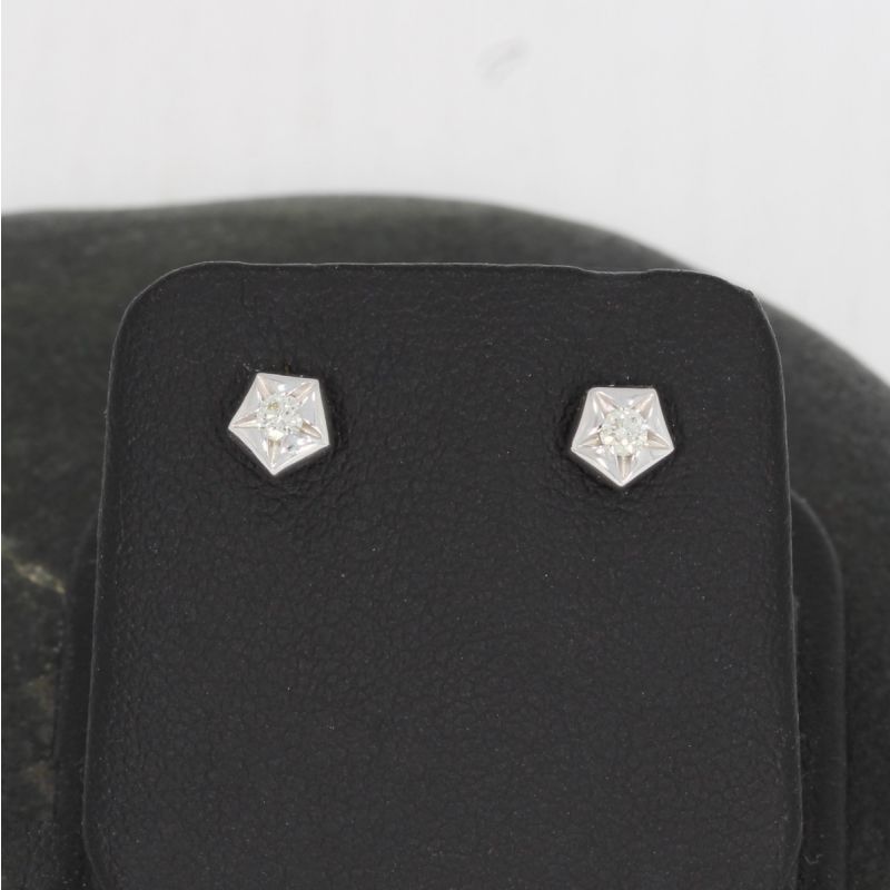 Sale! Wert 690 € Solitär Brillant Ohrringe (0,10 carat) in 750er 18 K Weißgold - H43