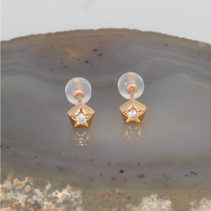 Wert 690 € Solitär Brillant Ohrringe (0,10 carat) in 750er 18 K Rosegold - H44
