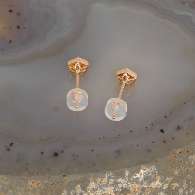 Wert 690 € Solitär Brillant Ohrringe (0,10 carat) in 750er 18 K Rosegold - H44