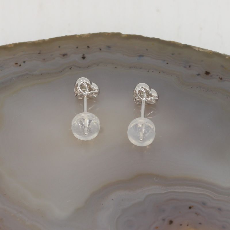 Wert 690 € Solitär Brillant Ohrringe Ohrstecker Herz (0,10 carat) in 750er 18 K Weißgold - H45