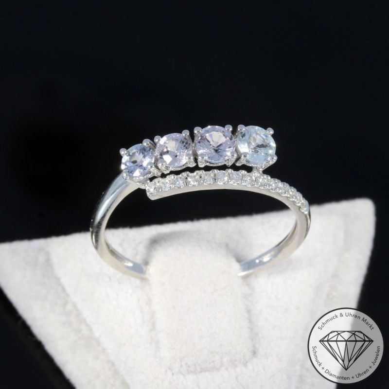 Wert 1290 € Brillant Topas Ring in 750er 18 K Weißgold - 80493
