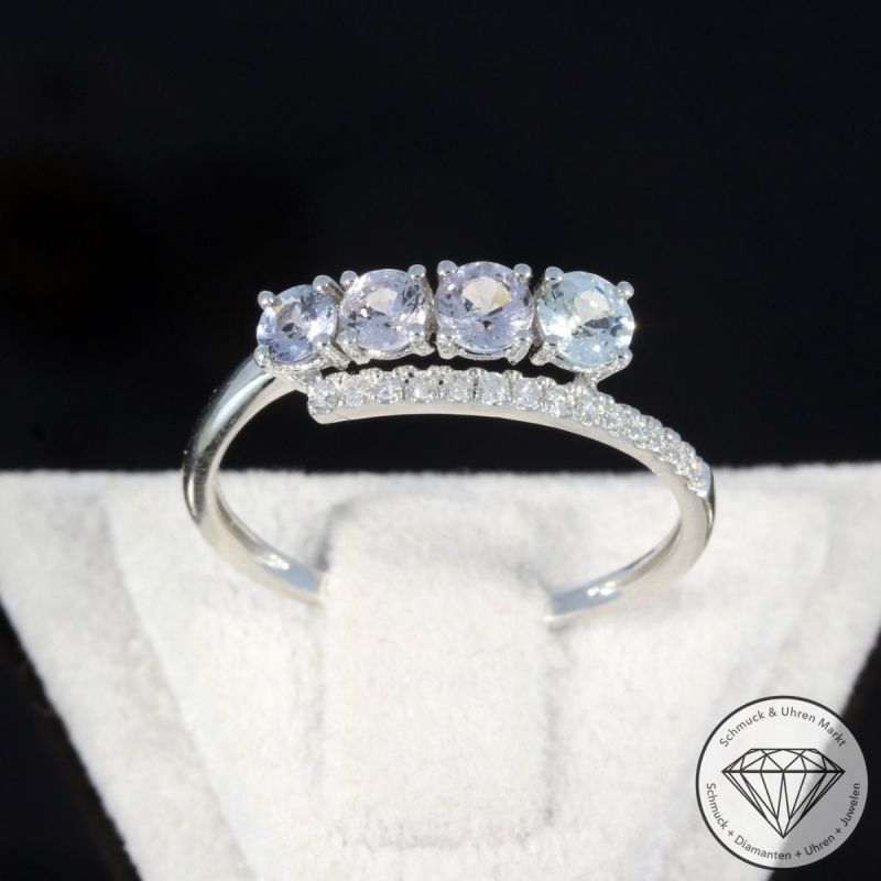 Wert 1290 € Brillant Topas Ring in 750er 18 K Weißgold - 80493