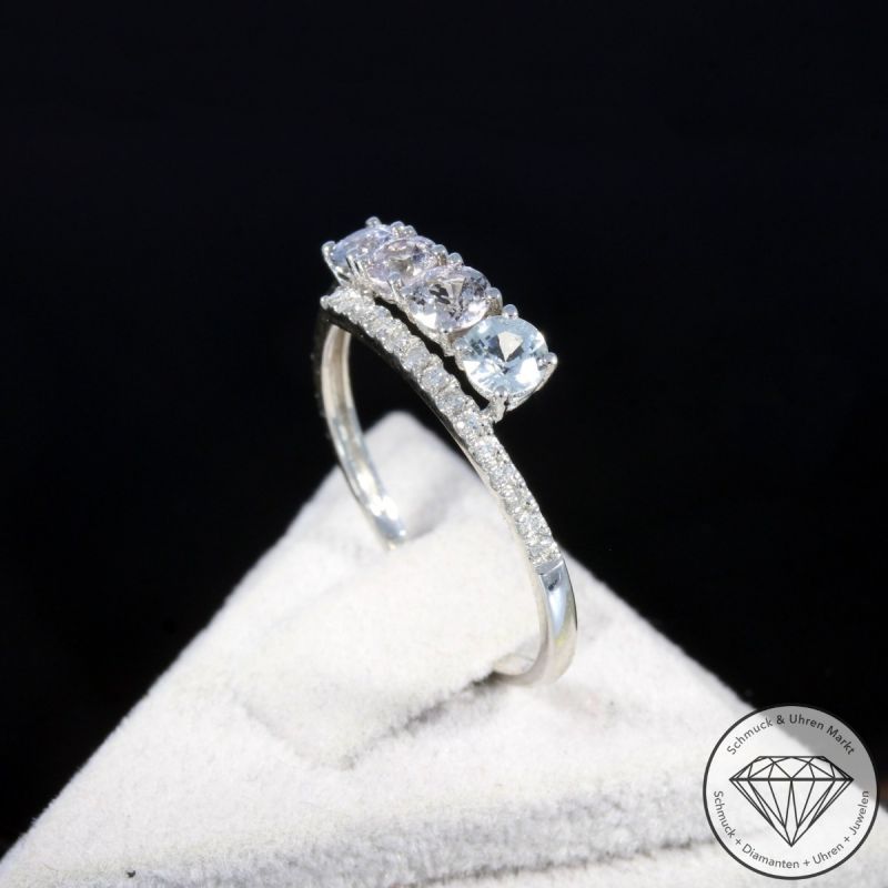 Wert 1290 € Brillant Topas Ring in 750er 18 K Weißgold - 80493
