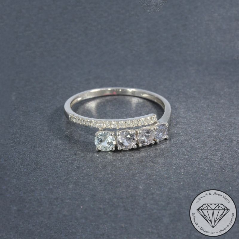 Wert 1290 € Brillant Topas Ring in 750er 18 K Weißgold - 80493
