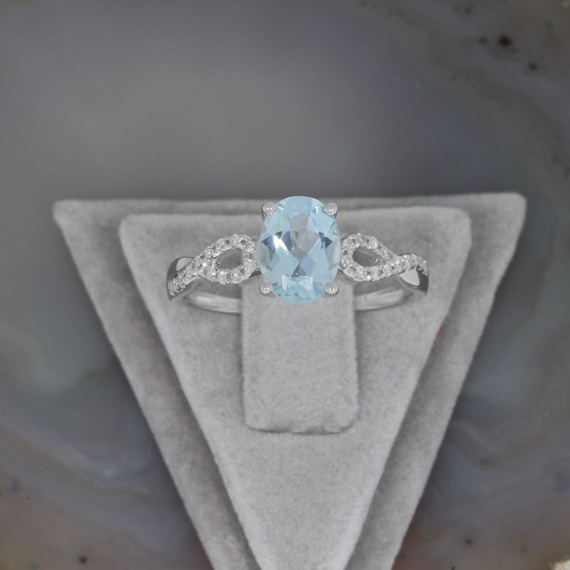 Wert 1690 € Brillant Aquamarin Ring in 750er 18 K Weißgold Gr.56 - H58