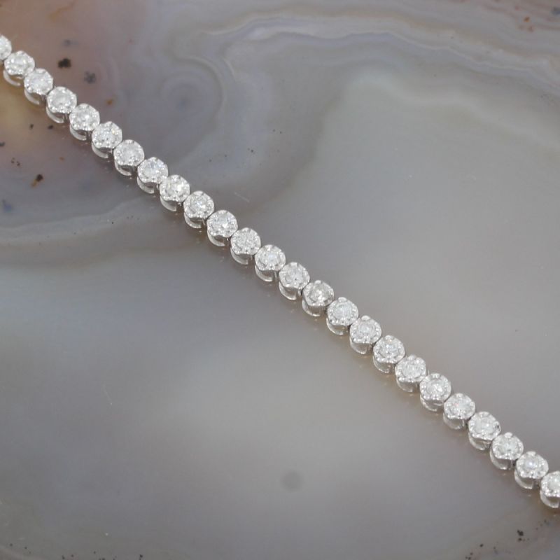 Wert 4990 € Brillant Herz Armband (1,00 carat) in 750er 18 K Weißgold L.17,5 cm - H192