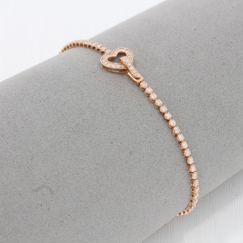 Wert 4990 € Brillant Herz Armband (1,00 carat) in 750er 18 K Rosegold - H1562
