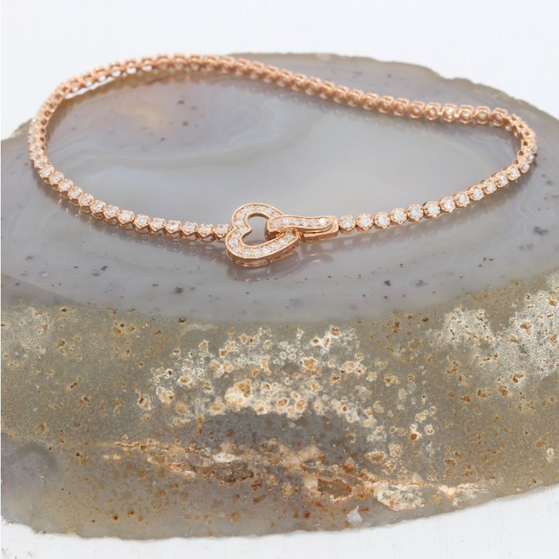 Wert 4990 € Brillant Herz Armband (1,00 carat) in 750er 18 K Rosegold - H1562