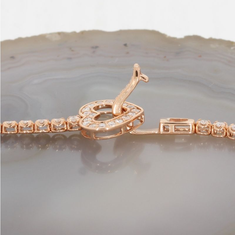 Wert 4990 € Brillant Herz Armband (1,00 carat) in 750er 18 K Rosegold - H1562