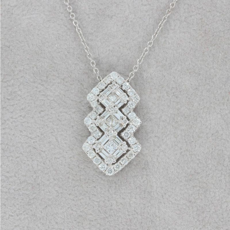Wert 2690 € Brillant Diamant Anhänger & Kette in 750er 18 K Weißgold - H79