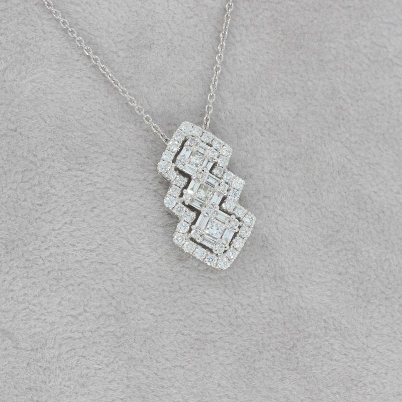 Wert 2690 € Brillant Diamant Anhänger & Kette in 750er 18 K Weißgold - H79